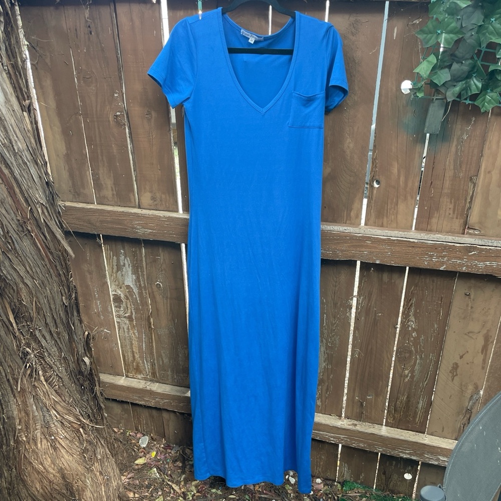 Velvet Torch Royal Blue V-Neck Maxi Dress